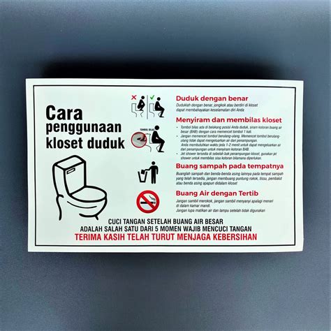 Jual Stiker Vinyl Cara Pakai Toilet Duduk Stiker Petunjuk Penggunaan