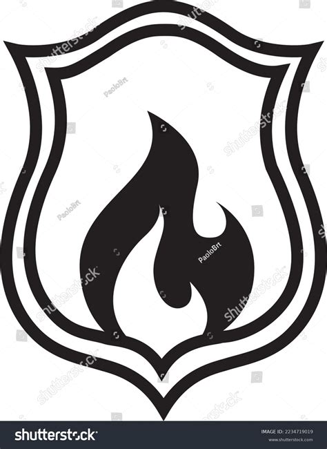 Fire Shield Icon Flat Graphic Design Stock Vector (Royalty Free ...