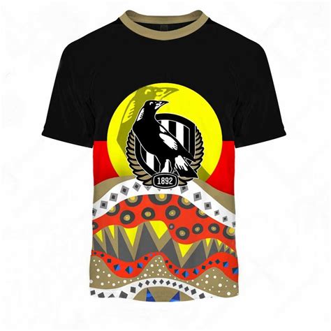 Afl Collingwood Magpies Dinky Di Lover Aboriginal Flag X Indigenous T Shirt