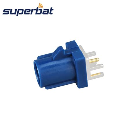 Superbat Fakra C Plug Male End Launch Pcb Mount Straight Blue For Gps