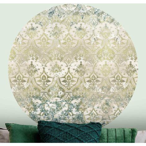 Papier peint rond autocollant Emerald Colored Baroque Dream Ø 244cm