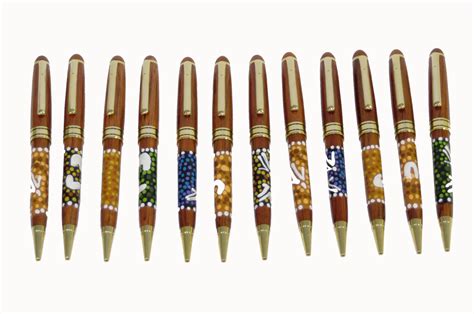 Timber Pen Aboriginal Dot Design | Australian Corporate Gifts