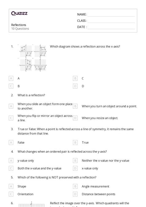 50 Reflections Worksheets For 7th Grade On Quizizz Free And Printable