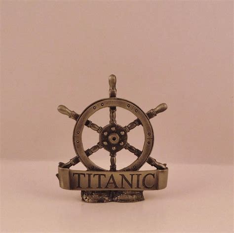 Rms Titanic Ocean Liner Ships Helm Pewter Figurine Titanic Steering