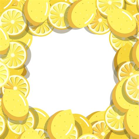 Premium Vector Lemon Fruit Pattern Frame Background