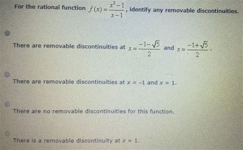 Solved Ion F A Identify Any Removable Discontinuities Chegg