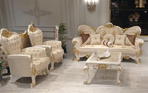 Casa Padrino Luxus Barock Wohnzimmer Set Beige Weiß Gold 2 Barock