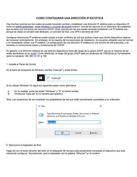 Como Configurar Una Direcci N Ip Est Tica Como Configurar Una