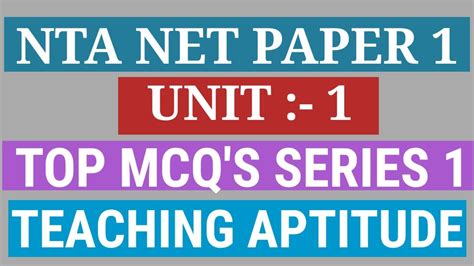 Top Mcq S Series For Paper Teaching Aptitude Mcq S Unit Nta