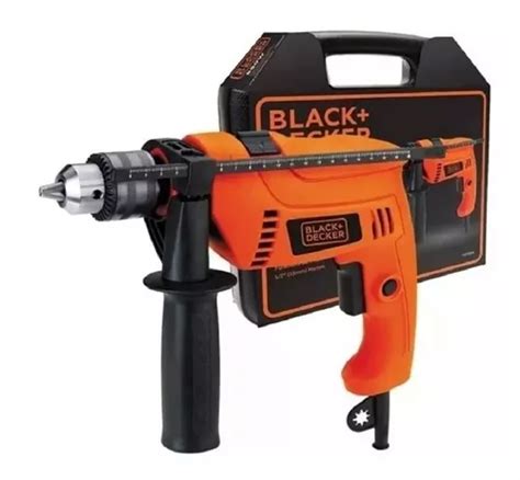 Taladro Percutor Black Decker Hd650k 13mm 650w Maletín Color Naranja