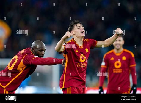 Rome Italy Th Dec Niccolo Pisilli Of As Roma Celebrates