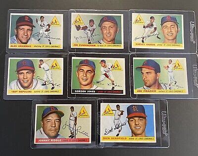 1955 Topps 8 Card St Louis Cardinals Lot Ex Ex Mt Incl Haddix