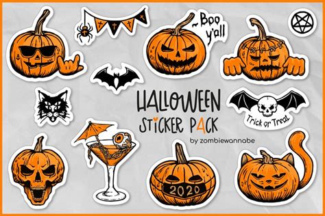 Sticker Bundle Halloween Sticker Pack Pumpkin Stickers