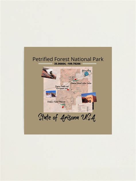 Lámina fotográfica Mapa del Parque Nacional del Bosque Petrificado de