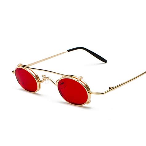 Fs Yuri Yuan Retro Rot Linse Steampunk Sonnenbrille M Nner Kleine Gr E