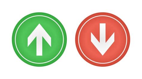 Premium Vector Arrows Green And Red Sign Button Vector