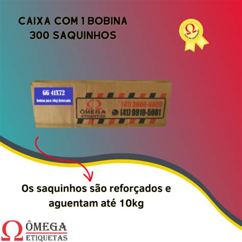 Saco Picotado Bobina Fundo Estrela GG Ômega Etiquetas