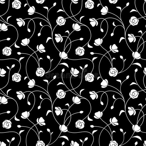 Floral Pattern Black - Seamless Floral Pattern With Red Roses On Black ...