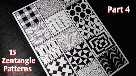 15 Zentangle Patterns Part 4 Tutorial YouTube