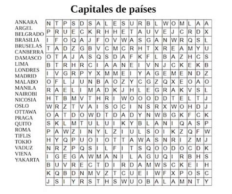 Sopa De Letras Page Of Pasatiempos Para Imprimir