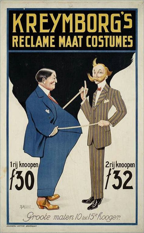 An Advertisement For Krymborgs Costume Featuring Two Men In Suits