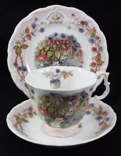 Royal Doulton Brambly Hedge Fall Trio Bread Butter Plate With Cup