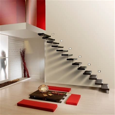 Interior Modern Design Solid Wood Tread Floating Stair In High Quality