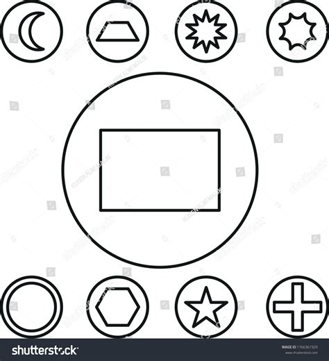 Basic Shape Set Outline Vector Illustration Stock Vector Royalty Free