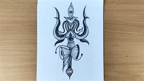 Mahashivratri Drawing Easy Trishul Drawing Pencil Sketching Youtube