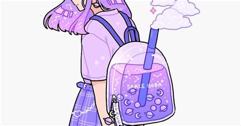 Space Boba Backpack Sticker By Freshbobatae Cute Kawaii Drawings