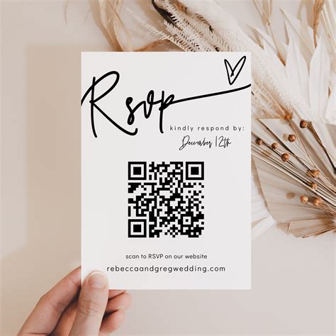 Qr Code Rsvp Card Wedding Rsvp Qr Code Scan To Rsvp Online Etsy Uk