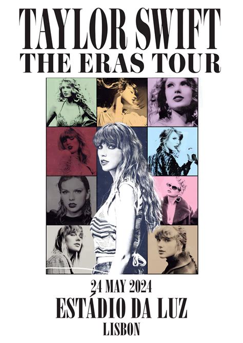 TAYLOR SWIFT Eras Stadium 2024 World Tour Lisbon Poster