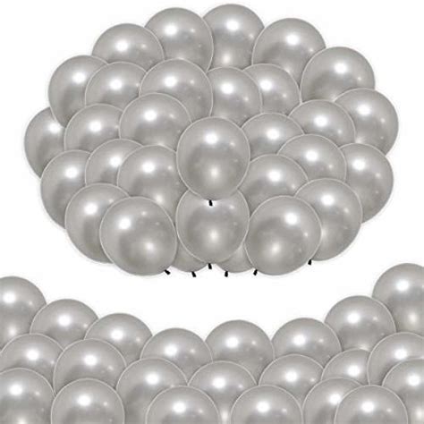 GetUSCart Elecrainbow 5 Inch Silver Balloons Round Pearl Balloon For