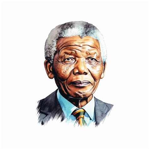 Premium Vector Portrait Of Nelson Mandela Vector Illustration