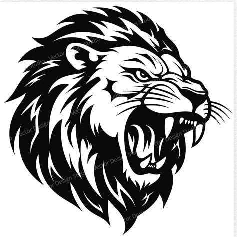 lion head roar silhouette