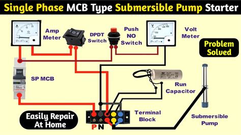 Single Phase Mcb Type Submersible Pump Starter Dpdt Switch Wiring