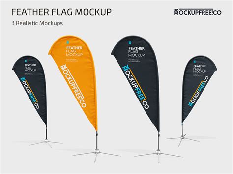 Free Feather Flag Mockup PSD Template by mockupfree.co on Dribbble