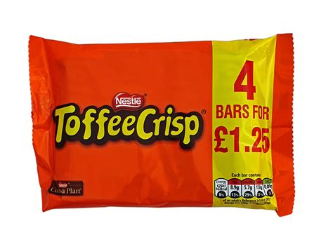 Nestle Toffee Crisp Milk Chocolate Bar Multipack 124g 4 Pack Piece Of Uk