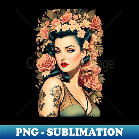 Vintage S Pin Up Girl Tattoo Premium Sublimation Digit Inspire