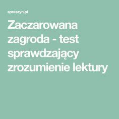 Zaczarowana zagroda test sprawdzający zrozumienie lektury