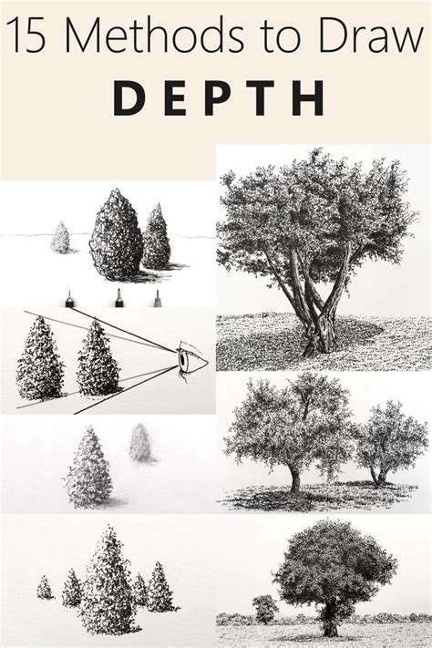 Guide - How to Draw Depth | Landscape drawings, Art drawings sketches, Drawings