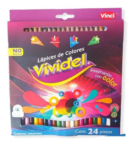 Lapices De Colores Vividel 24pzs Punta Resistente Colores Envío gratis