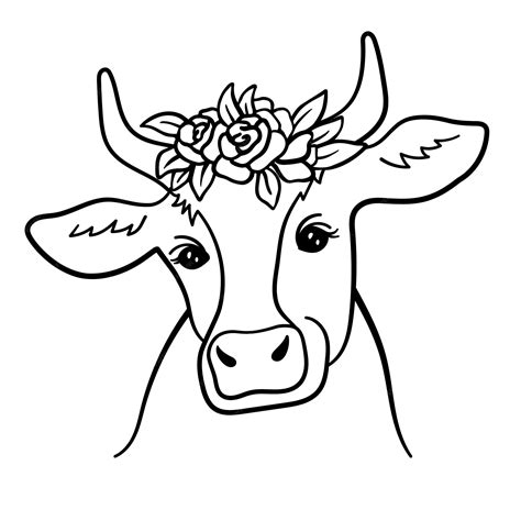 Cow Face Outline