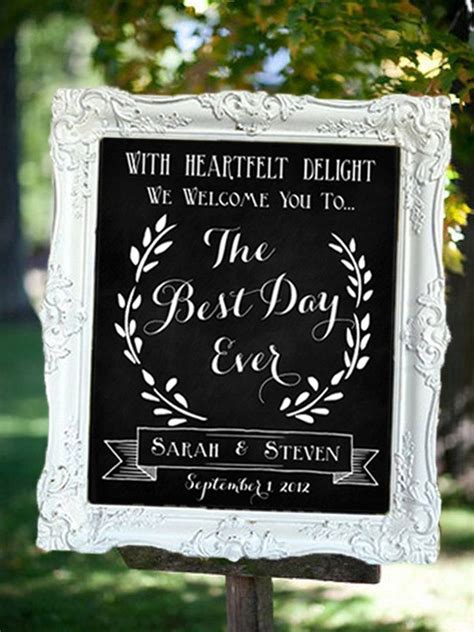 Wedding Chalkboard The Best Day Ever Wedding Chalkboard Signs