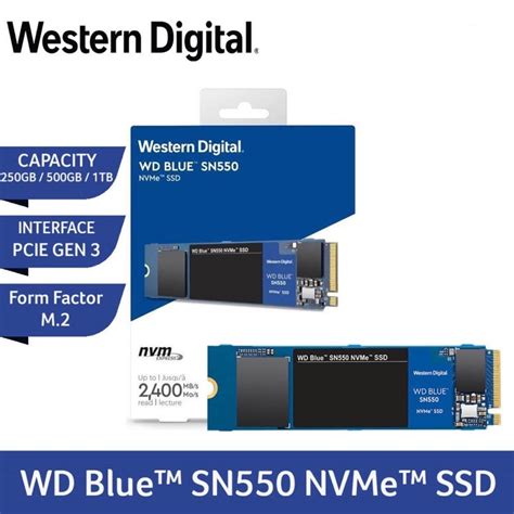 1 TB SSD เอสเอสด WD BLUE SN550 PCIe NVMe M 2 2280 ประกน 5 ป