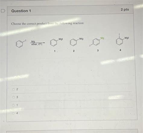 Solved Choose The Correct Product From The Following Chegg