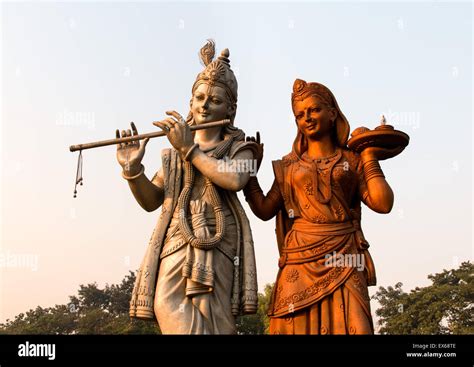 Lord Krishna And Radha Statue Shiv Murti Mandir Complex At Indira Gandhi International Airport