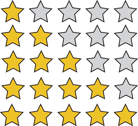 Yellow Stars Rating On White Background Feedback Evaluation In Flat