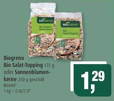 Biogreno Bio Salat Topping Oder Sonnenblumenkerne Angebot Bei Markant