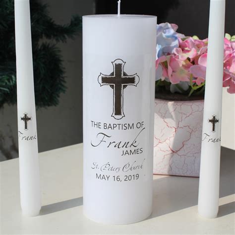 Personalized Baptism Candle Unity Set Stickers Vinyl Decal Christening